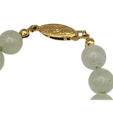 Vtg Aventurine Beaded Necklace & Stud Earrings Set Gold-Tone Clasp 18" Long 8.40 MM Beads