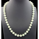 Vtg Aventurine Beaded Necklace & Stud Earrings Set Gold-Tone Clasp 18" Long 8.40 MM Beads